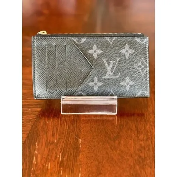 LOUIS VUITTON Coin Card Holder Wallet in Black Eclipse Monogram - Picture 5 of 11